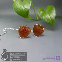 گردنبند عقیق قلبی حکاکی دعای گشایش کار و رفع مشکلات _ کد 401051