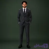 کت و شلوار مردانه نوک مدادی بافت ریز | دو دکمه، دو چاک، فاستونی باکیفیت بالا | مدل ۱13