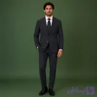 کت و شلوار مردانه دیپلمات مشکی | دو دکمه، دو چاک، فاستونی باکیفیت بالا | مدل ۱۰9