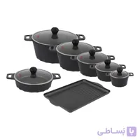 سرویس تابه و قابلمه گرانیتی 13 پارچه تکنو مدل دایموند