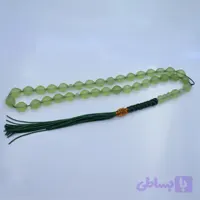 تسبیح فاخر شاه مقصود 33 دانه سبز شفاف رنگ طبیعی کد{101057}