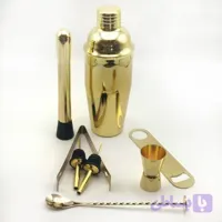 ست ۹ پارچه شیکر و اقلام همراه کد ۴۲۰۰ (۷۵۰ میلی لیتری – رنگ طلایی)