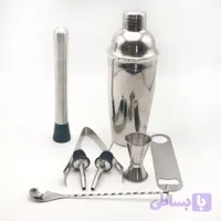 ست ۹ پارچه شیکر و اقلام همراه کد ۴۱۹۸ (۷۵۰ میلی لیتری – رنگ استیل)