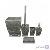 سرویس 5 پارچه هارمونی مدل آوا طرح سنگ طوسی کروم