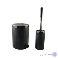ست سطل و فرچه هارمونی مدل روشا طرح چوب مشکی کروم