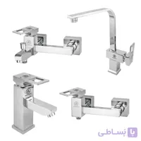 ست شیرآلات چهارتکه قهرمان مدل فلت صدف