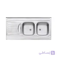 سينک ظرفشویی معمولی دو لگن استیل البرز مدل البرز سایز 120 × 50 × 5