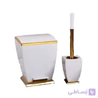 ست سطل و فرچه هارمونی مدل آوا سفید طلایی (کلاسیک)