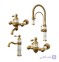 ست چهار تکه شیرالات کسری مدل توکیو سفید کروم