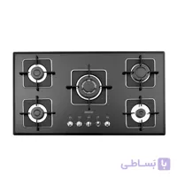 اجاق گاز صفحه ای شیشه‌ای سفید استیل البرز مدل G 5960w  با قطعات ایرانی