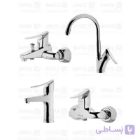 ست چهار تکه شیرآلات درخشان مدل لوکس (واگنر) طلایی