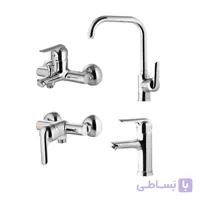 ست چهار تکه شیرآلات درخشان مدل کاج (اگنر) سفید