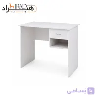 میز تحریر سفید تک کشو با محفظه باز هیراد مدل T221