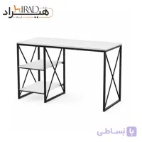 میز تحریر فلزی قفسه دار پایه ضربدری هیراد مدل T216