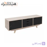 میز تلویزیون هیراد مدل TV101 رنگ کرم و مشکی جنس ملامینه