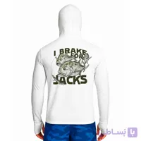 تیشرت ماهیگیری آستین بلند با کلاه و اسکارف سرخود مدل Jacks