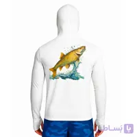 تیشرت ماهیگیری آستین بلند با کلاه و اسکارف سرخود مدل Mangar fish