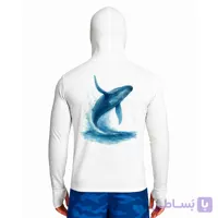 تیشرت ماهیگیری آستین بلند با کلاه و اسکارف سرخود مدل whale Jump