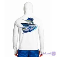 تیشرت ماهیگیری آستین بلند با کلاه و اسکارف سرخود مدل Saltwater Collection