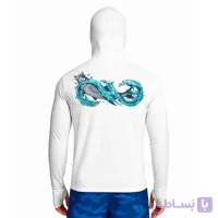 تیشرت ماهیگیری آستین بلند با کلاه و اسکارف سرخود مدل Bluewave Predator