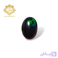 نگین بلک اوپال اصل تراش بیضی | بازی رنگ مشکی و سبز | جواهر کهن - کد (104)