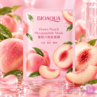 ماسک ورقه‌ای هلو بیوآکوا مدل Honey Peach Hexapeptide روشن‌کننده و آبرسان ۲۵ گرم