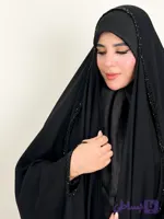 چادر عربی نانو‌اماراتی جواهر دوزی شده مدل خوشه گندم