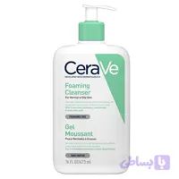 ژل شستشو صورت سراوی مدل foaming cleanser مناسب پوست نرمال تا چرب حجم 473 میلی لیتر