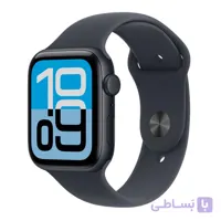 ساعت هوشمند اپل مدل SE 3 سایز 40 میلی‌متر با بدنه آلومینیومی و بند سیلیکونی، صفحه نمایش همیشه روشن رتینا، تراشه S10، قابلیت مکالمه بلوتوث، تشخیص سقوط و تصادف، پایش سلامت با ردیابی دمای بدن و آپنه خواب