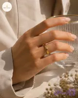 حلقه استیل طلایی ساده
