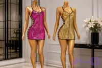 پیراهن جلو زیپ دار دیسکویی vitarita 👙👗