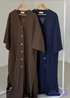مانتو بلند جلو دکمه چاکدار