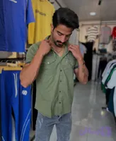 پیراهن کتان استین کش