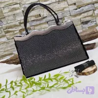 کیف مجلسی تمام نگین نقره ای لبه موج
