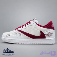 کتونی ترویس امضا سفید زرشکی کد K1046