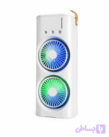 پنکه رومیزی شارژی مه‌پاش دو فن | قیمت پنکه USB دو قلو LED + فروش عمده و پخش مستقیم