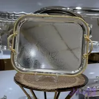 سینی مستطیل برند وینکس حاشیه طلایی دسته طنابی