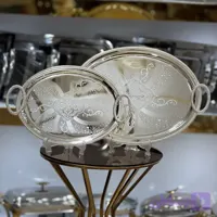 سینی دو تیکه بیضی برند وینکس مدل دسته حلقه کف ساده