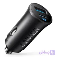 شارژر فندکی 2 پورت 30 وات انکر مدل A2741، اتصال فندکی، درگاه‌های خروجی USB-C و USB-A، دارای قابلیت شارژ سریع و شارژ تبلت، تکنولوژی شارژ PPS و PowerIQ 3.0، توان خروجی کلی 30 وات
