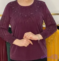 بلوز مجلسی زنانه جنس لمه اکلیلی کشی