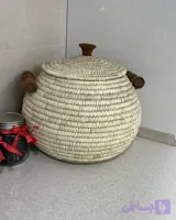 خمره برنج حصیری با دسته چوبی گنجایش ۵ کیلوگرم