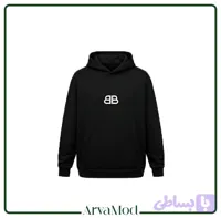 هودی مشکی سه نخ طرح Balenciaga
