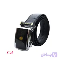 کمربند چرم مردانه ریلی رنگ مشکی کد 2