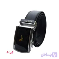 کمربند چرم مردانه ریلی رنگ مشکی کد 4