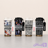 تراول ماگ دوحالته گلدار Coffee حجم ۶۰۰ میلی لیتری ( ورزشی ، محل کار ، پیاده روی ، مسافرتی )