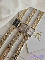 ساعت مچی زنانه بند زنجیری طلایی فنسی کد W552