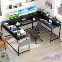 میز گیمینگ U شکل مدل HT2579 با پیچ تنظیم ارتفاع