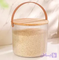 سطل شیاردار درب چوبی 9 لیتر لیمون کد 2456
