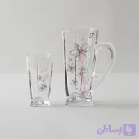 ست پارچ و لیوان 7 پارچه طرح ماریا قرمز - فروشگاه هومیت