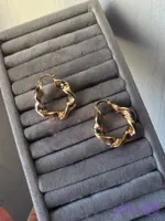 گوشواره حلقه‌ای طرح پیچ آبکاری طلا روس ضد حساسیت و رنگ ثابت